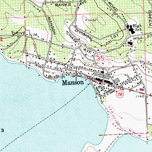 Topographic Map of Chelan County Fire District 5 Station 1, WA