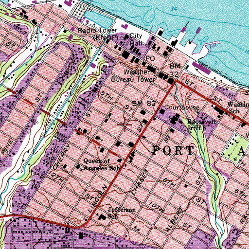 Topographic Map of Clallam County Fire District 2 Station 11, WA