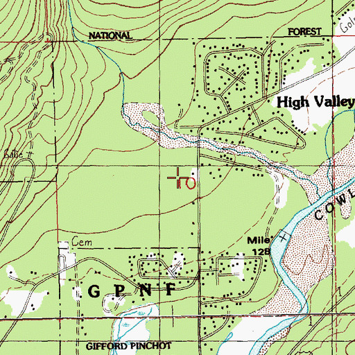 Topographic Map of Lewis County Fire District 10 Station 2, WA