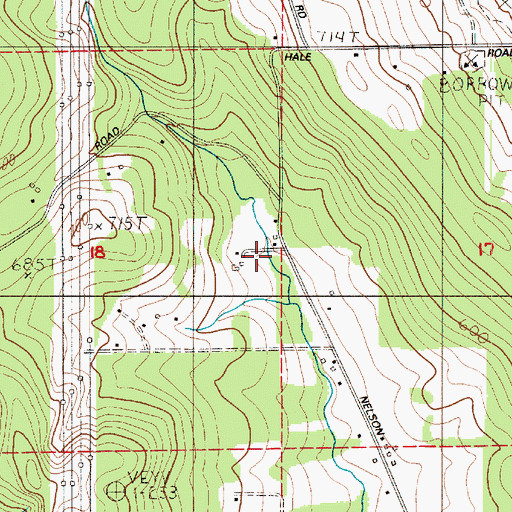 Topographic Map of Lewis County Fire District 15 Station 3, WA
