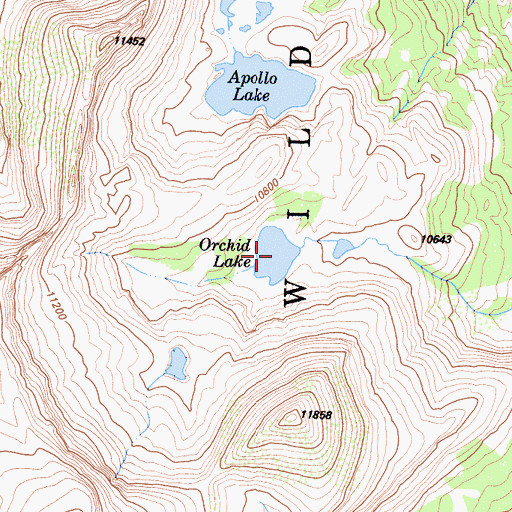 Topographic Map of Orchid Lake, CA