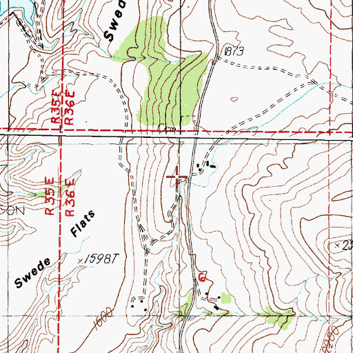 Topographic Map of Lincoln County Fire District 5 - Deer Meadows, WA
