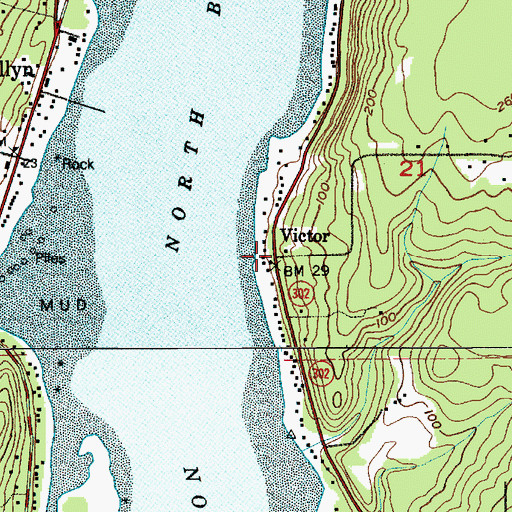 Topographic Map of Mason County Fire District 5 Station 2 Victor, WA