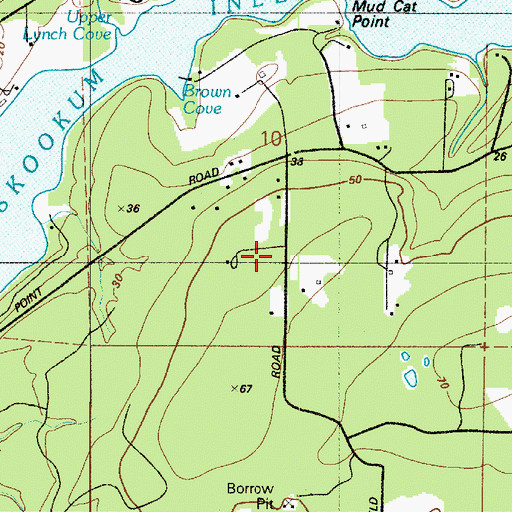 Topographic Map of Mason County Fire District 4 Station 45, WA