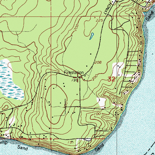 Topographic Map of Mason County Fire District 4 Station 43, WA
