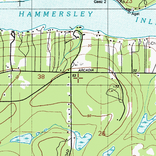 Topographic Map of Mason County Fire District 4 Station 41 Headquarters, WA