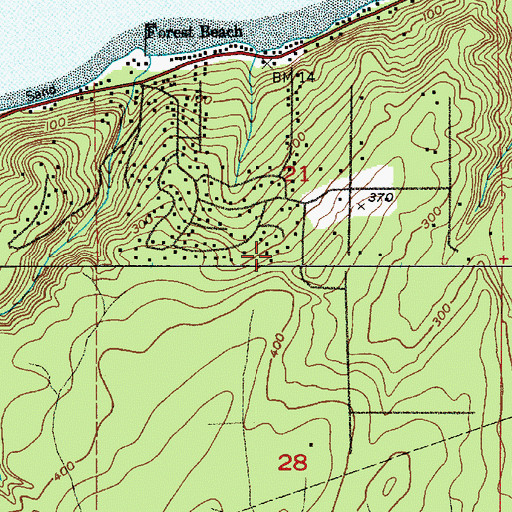 Topographic Map of North Mason Regional Fire Authority Station 25, WA