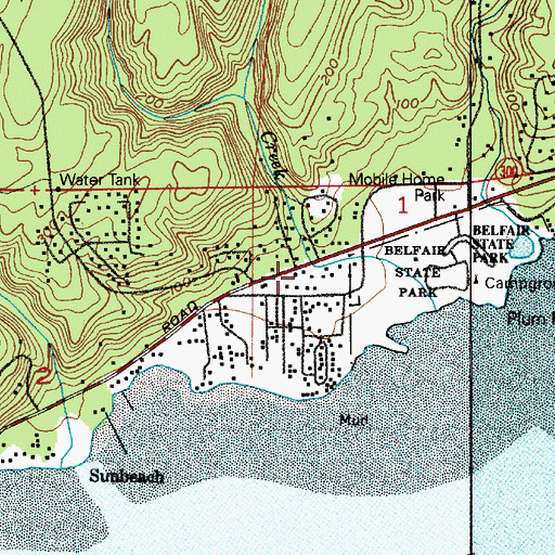 Topographic Map of North Mason Regional Fire Authority Station 22, WA