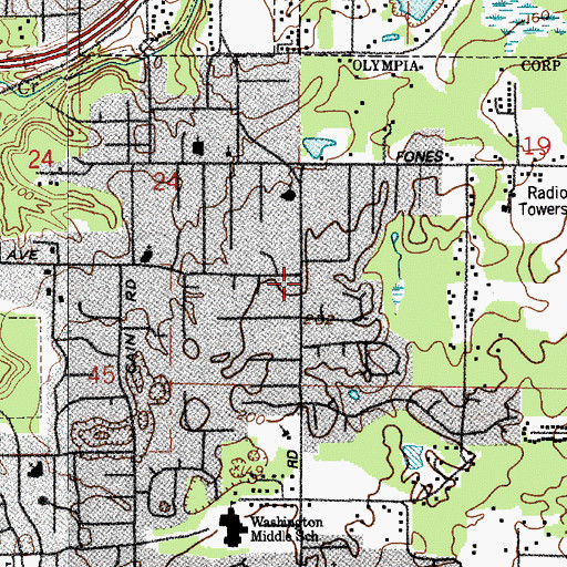 Topographic Map of Olympia Fire Department Station 4 Command Training Center, WA