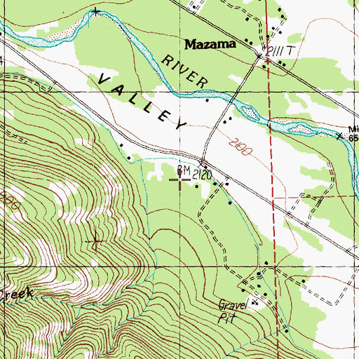 Topographic Map of Okanogan Fire District 6 Mazama Fire Department, WA