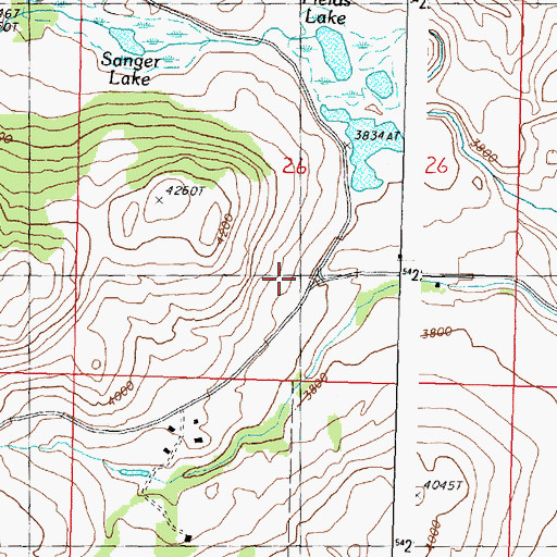 Topographic Map of Okanogan County Fire District 11 Fields, WA