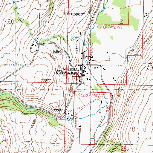 Topographic Map of Okanogan County Fire District 11 Chesaw, WA