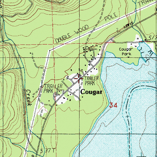 Topographic Map of Cowlitz - Skamania Fire District 7 Station 2, WA