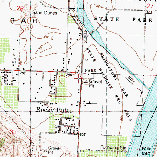 Topographic Map of Douglas - Okanogan County Fire District 15 Rocky Butte Station 40, WA