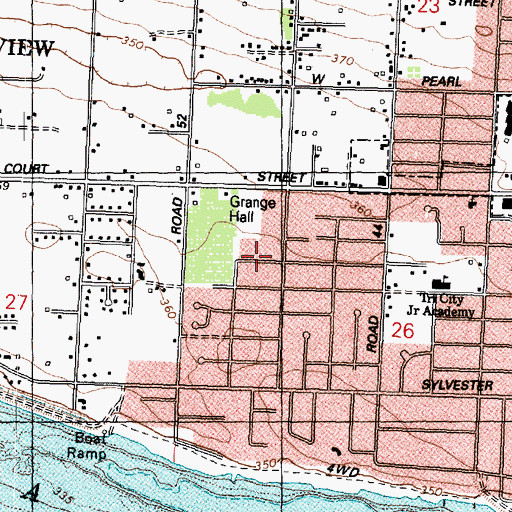 Topographic Map of Franklin County Fire District 3 Station 32, WA