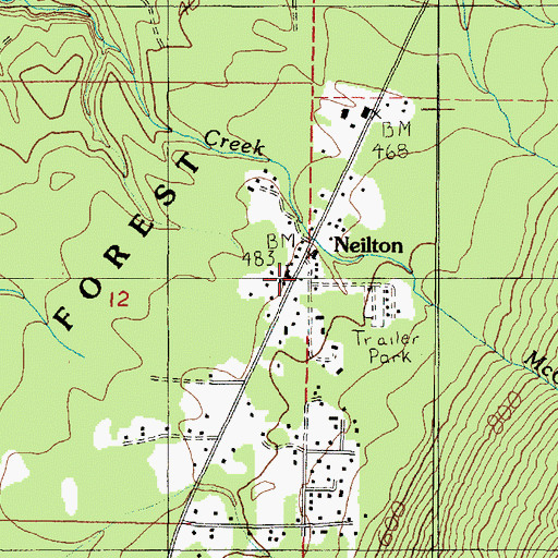 Topographic Map of Grays Harbor Fire District 4 Lake Quinault Volunteer Fire Department Neilton, WA