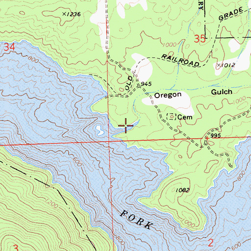Topographic Map of Oregon Gulch, CA