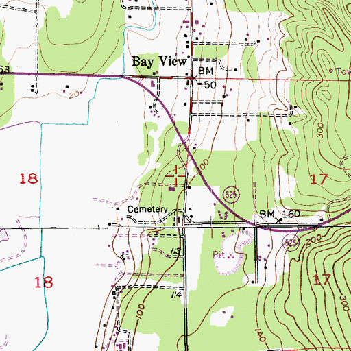Topographic Map of Whidbey General Emergency Medical Services South, WA