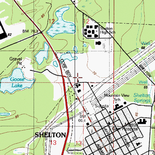 Topographic Map of Mason County Medic One, WA