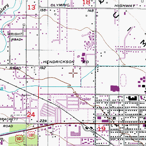 Topographic Map of Olympic Ambulance Sequim Branch and Corporate Office, WA