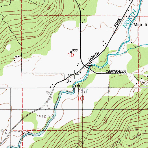 Topographic Map of Lewis County Fire District 6 Northfork Road Station 65, WA