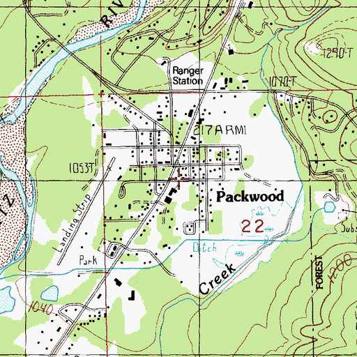 Topographic Map of Lewis County Fire District 10 Station 1, WA