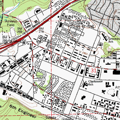 Topographic Map of US Army Fire Department Fort Lewis, WA