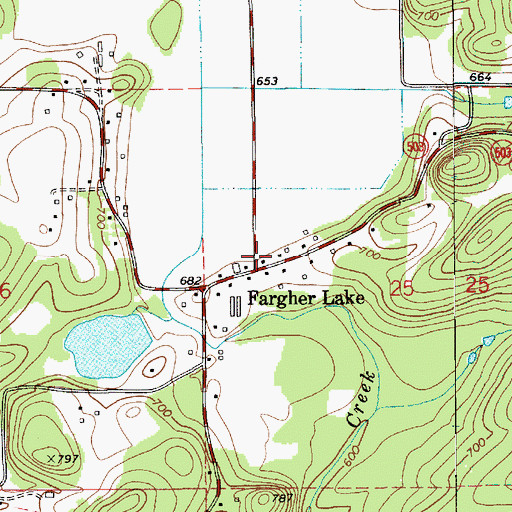 Topographic Map of Clark County Fire District 10 Station 5, WA
