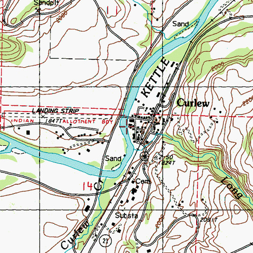 Topographic Map of Ferry / Okanogan Fire District 14, WA