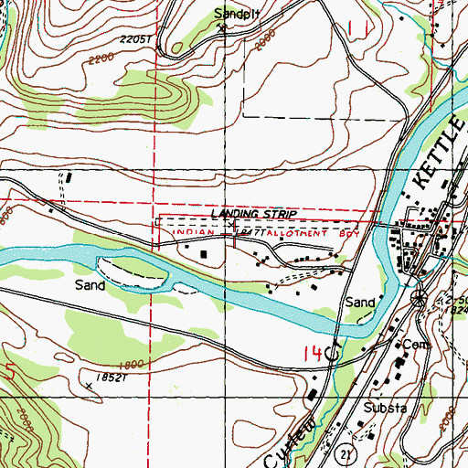 Topographic Map of Ferry / Okanogan Fire District 14 Curlew, WA