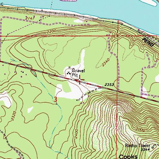 Topographic Map of Pend Oreille Fire District 4 Station 42, WA