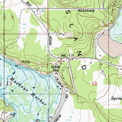 Topographic Map of San Juan County Fire District 4 Station 42, WA