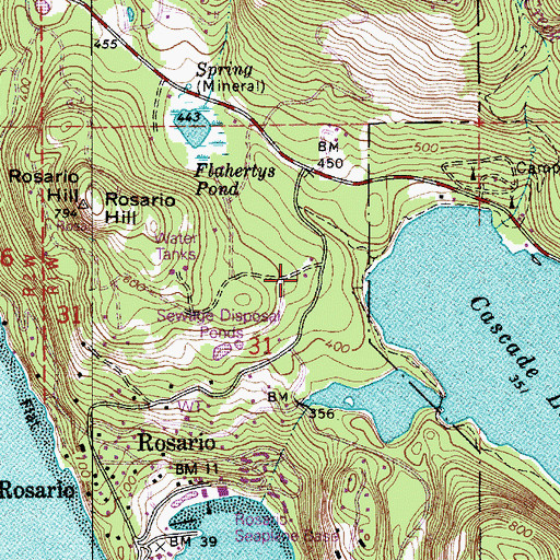 Topographic Map of San Juan County Fire District 2 / Orcas Island Fire and Rescue Station 23 Rosario, WA