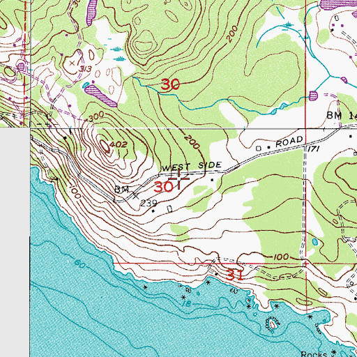 Topographic Map of San Juan Island Fire Department Bailer Hill Station 33, WA