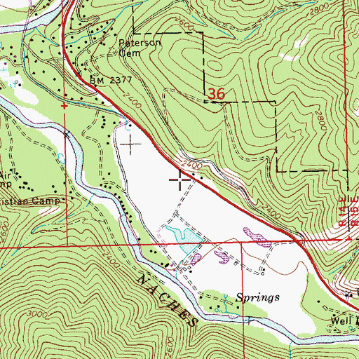 Topographic Map of Yakima County Fire District 14 Nile - Cliffdell Fire - Rescue Department Station 10 Gold Creek, WA