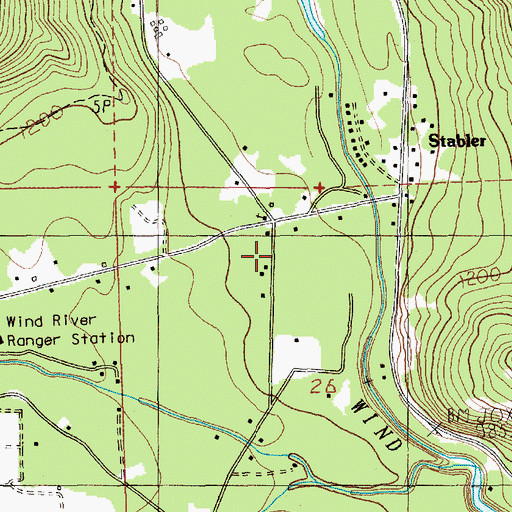 Topographic Map of Skamania County Fire District 1 Station 3 - Trout Creek, WA