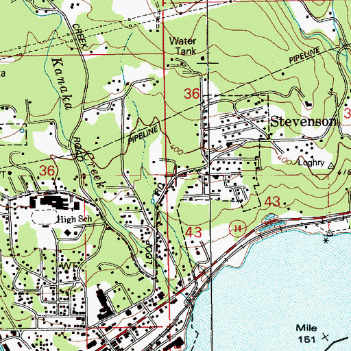 Topographic Map of Skamania County Fire District 2 Stevenson, WA