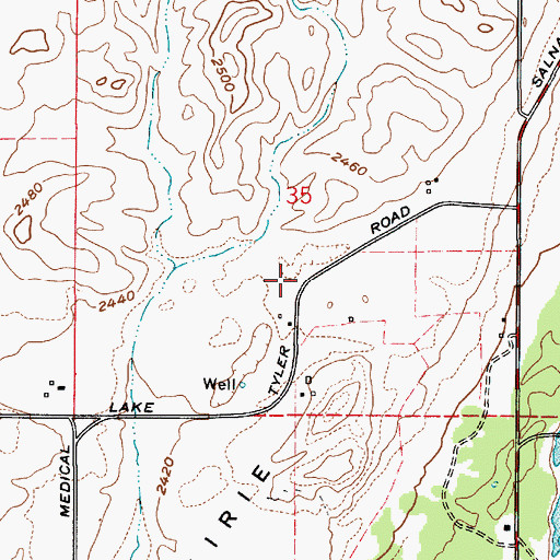 Topographic Map of Spokane County Fire District 3 Station 32 - Medical Lake, WA