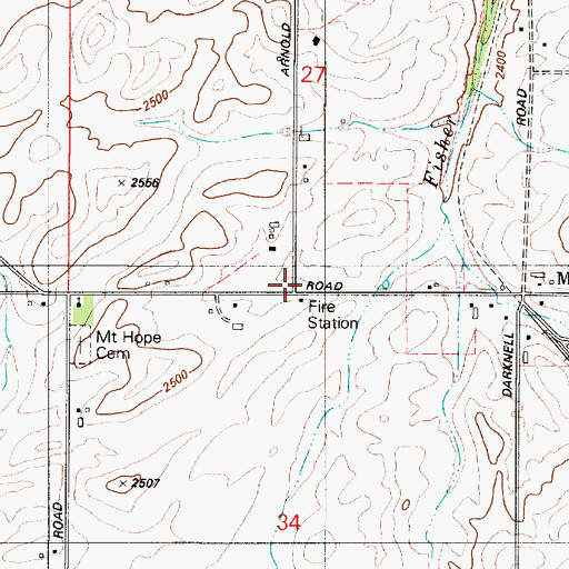 Topographic Map of Spokane County Fire District 2, WA