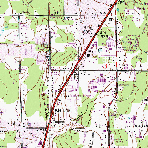 Topographic Map of Snohomish County Fire District 1 156th Street Station 10, WA