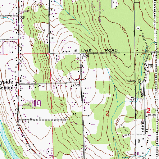 Topographic Map of Marysville Fire District Station 66 Sunnyside, WA