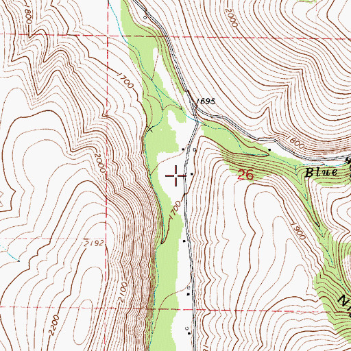 Topographic Map of Walla Walla County Fire District 4 Station 45, WA