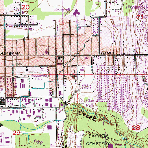 Topographic Map of Bellingham City Fire Department Station 4, WA