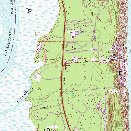 Topographic Map of Nassau County Fire and Rescue Station 20, FL