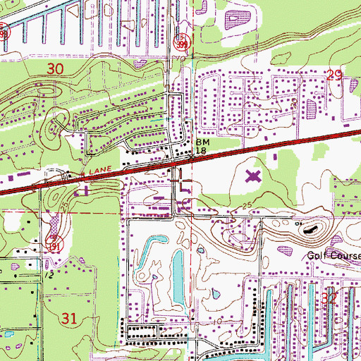 Topographic Map of Midway Fire District Station 35, FL