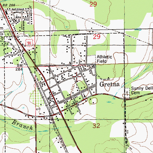Topographic Map of Gretna Volunteer Fire Department, FL