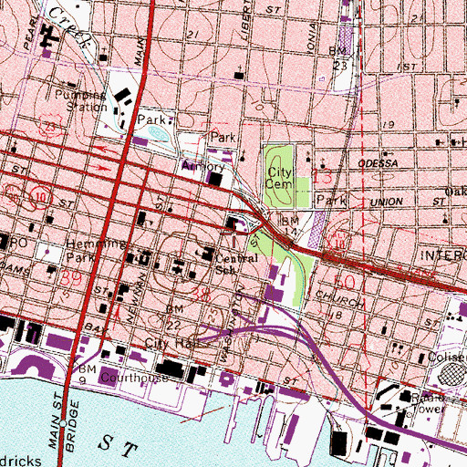 Topographic Map of Jacksonville Fire and Rescue Department Station 1, FL