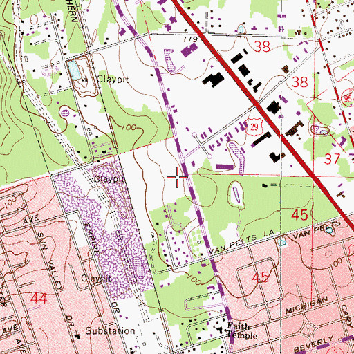 Topographic Map of Escambia County Fire Rescue Station 3, FL