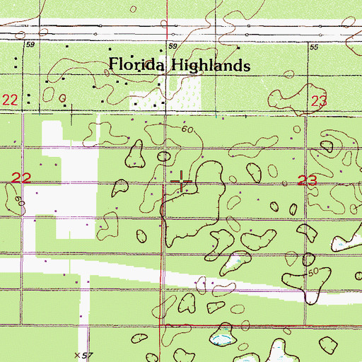 Topographic Map of Marion County Fire Rescue Station 5 Florida Highlands, FL