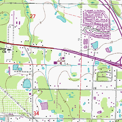 Topographic Map of East Manatee Fire Rescue Station 2, FL